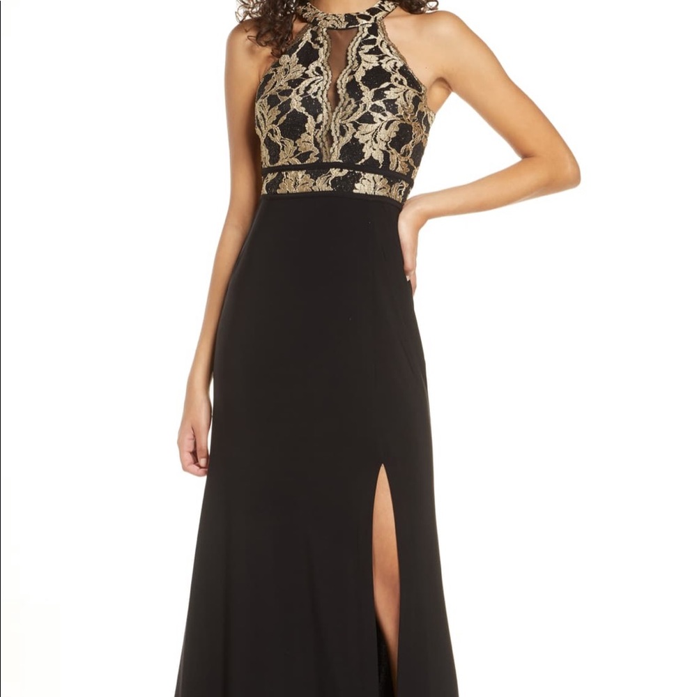 Lace Bodice Knit Gown